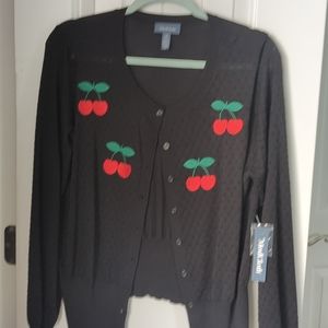 Modcloth Cherry Retro Cardigan